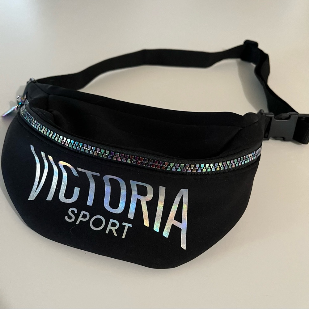 Victoria's Secret Black Fanny Pack with Iridescent Accents